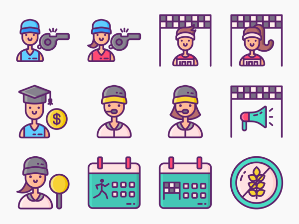 75 Track and Field Icon Set - Flat Icons