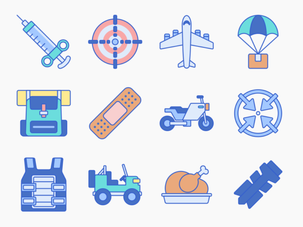 60 Battle Royale Icon Set - Flat Icons