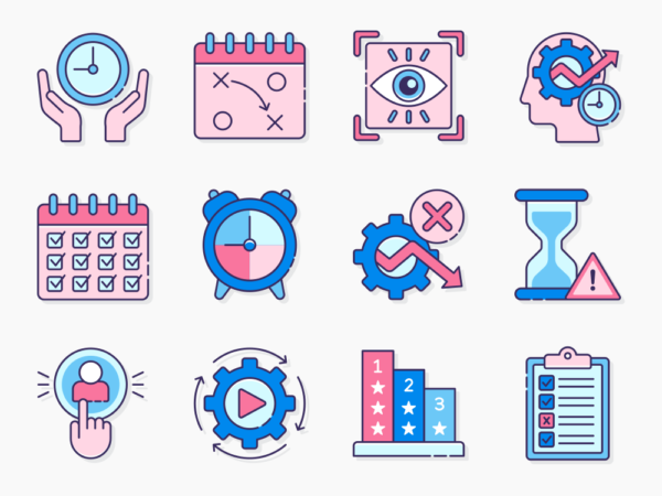 90 Productivity Icon Set - Flat Icons