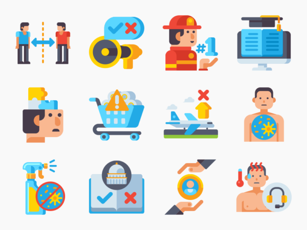 75 Quarantine Icon Set - Flat Icons