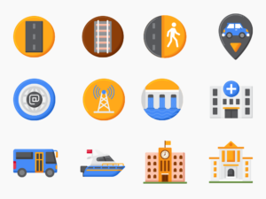 90 Infrastructure Icon Set - Flat Icons