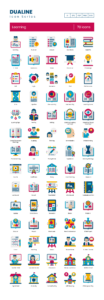 70 Learning Icon Set - Flat Icons