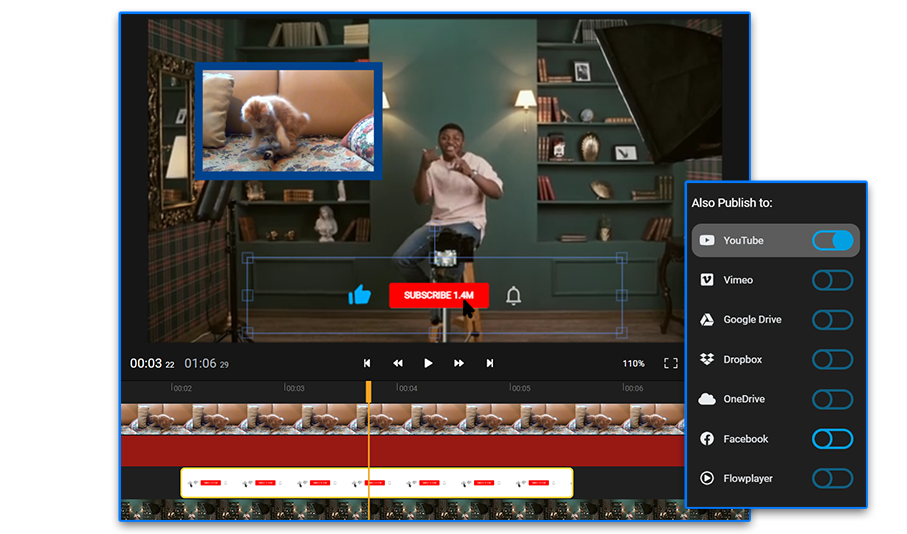 Flixier video editor preview image