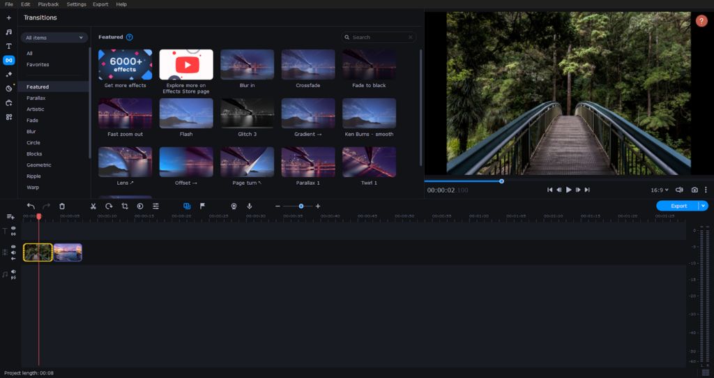 Movavi video editor preview image