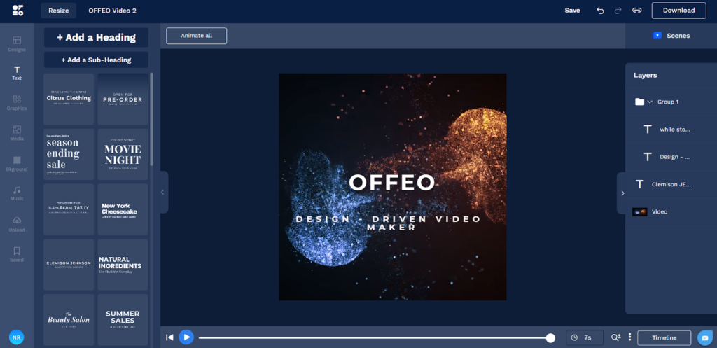 OFFEO video editor preview image