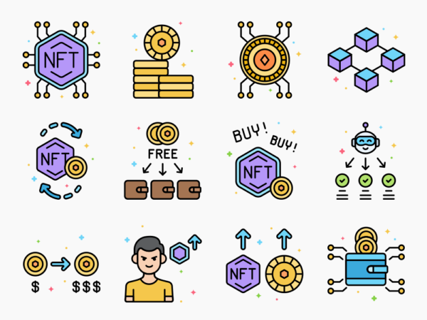 65 NFT Icon Set - Flat Icons