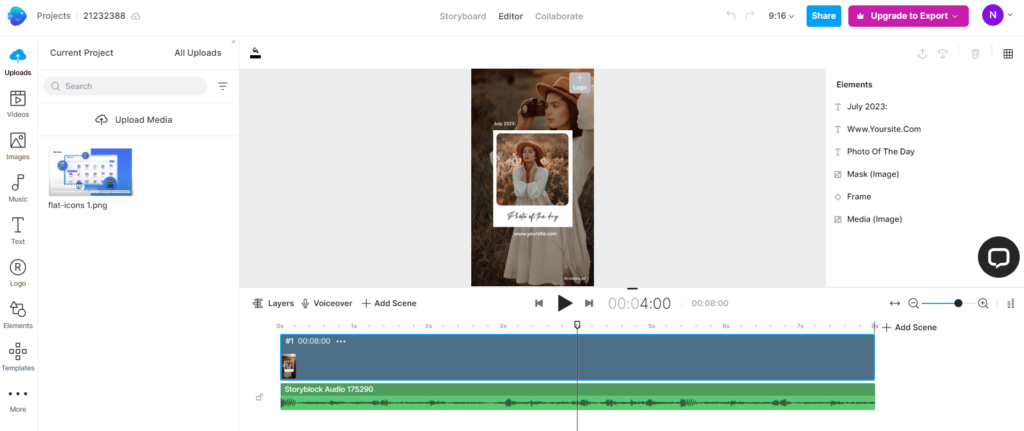 InVideo video editor preview image