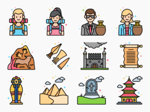 85 Archaeology Icon Set - Flat Icons