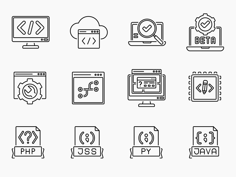 80 Coding Icon Set Flat Icons