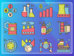 63 Oil and Gas Icon Set - Flat Icons