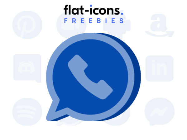 Blue WhatsApp Icon - Free - Flat Icons