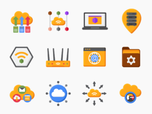 60 Cloud Technology Icon Set - Flat Icons