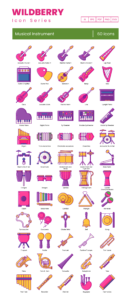 60 Music Tools Icon Set - Flat Icons