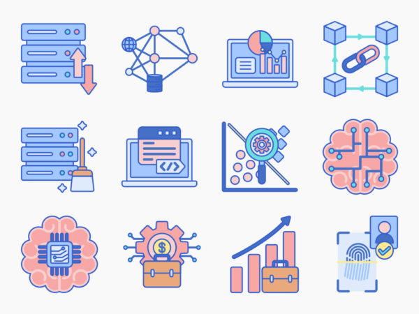 80 Big Data Analytics Icon Set - Flat Icons
