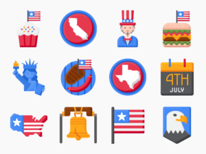 84 Freedom Day Icon Set - Flat Icons