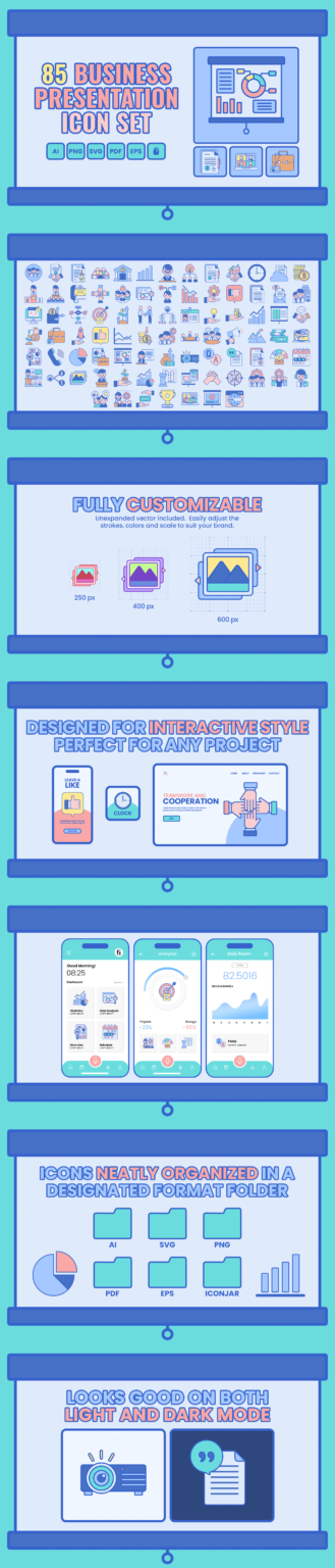 85 Business Proposal Icon Set - Flat Icons