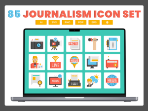 85 Reporting Icon Set - Flat Icons
