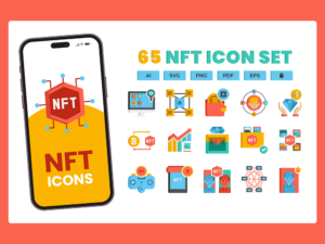 65 Digital Collectibles Icon Set - Flat Icons