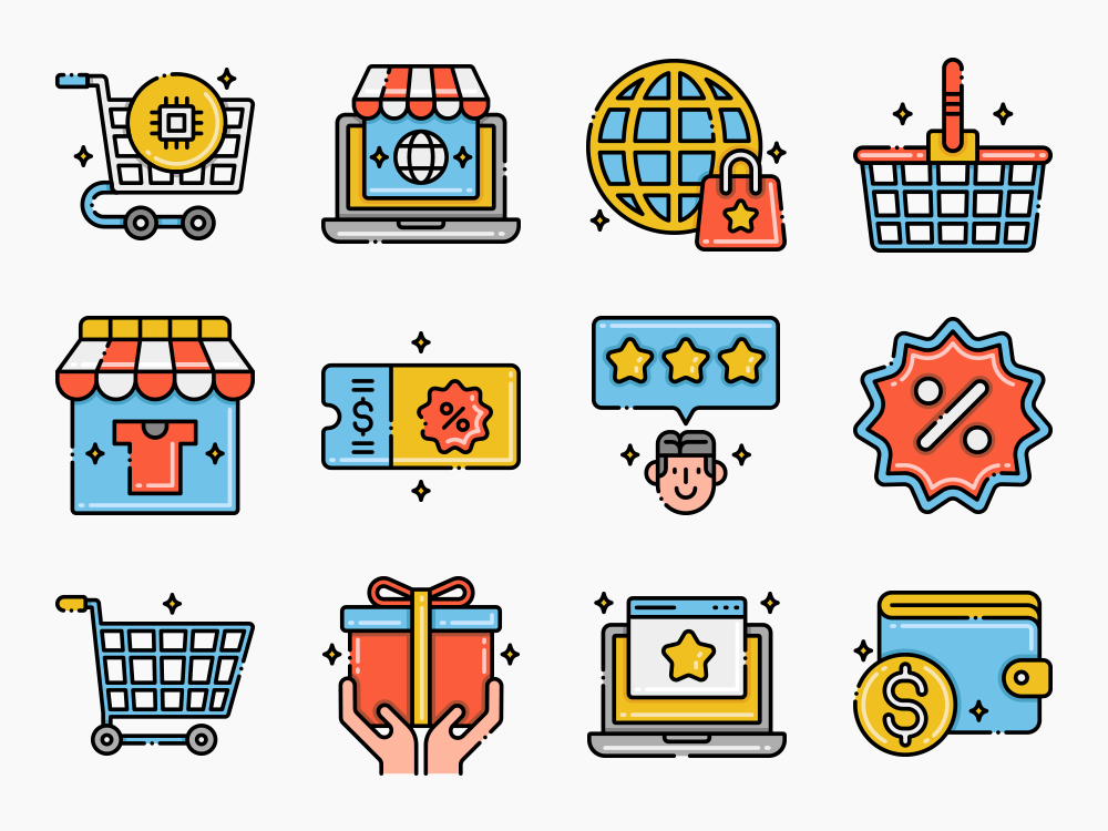 50 Electronics eCommerce Icon Set Featured Image