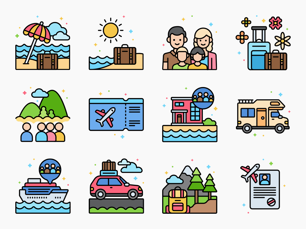 50 Family Excursion Icon Set Featured Image