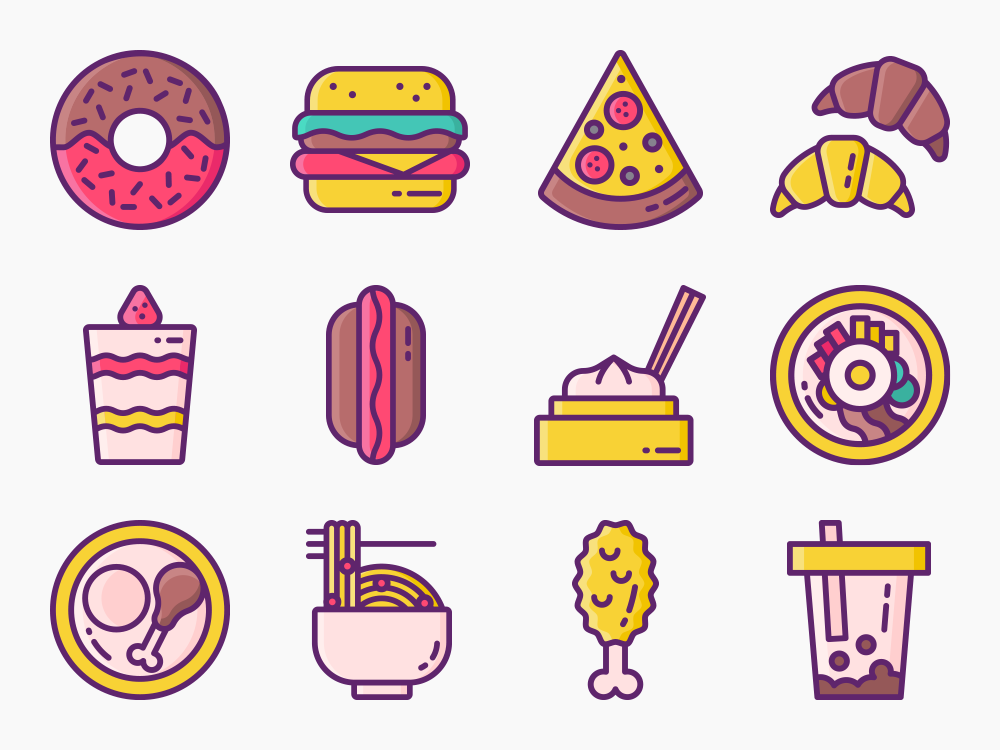 75 International Food Icon Set Featured Image