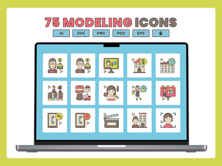 75 Talent Agency Icon Set Featured Image
