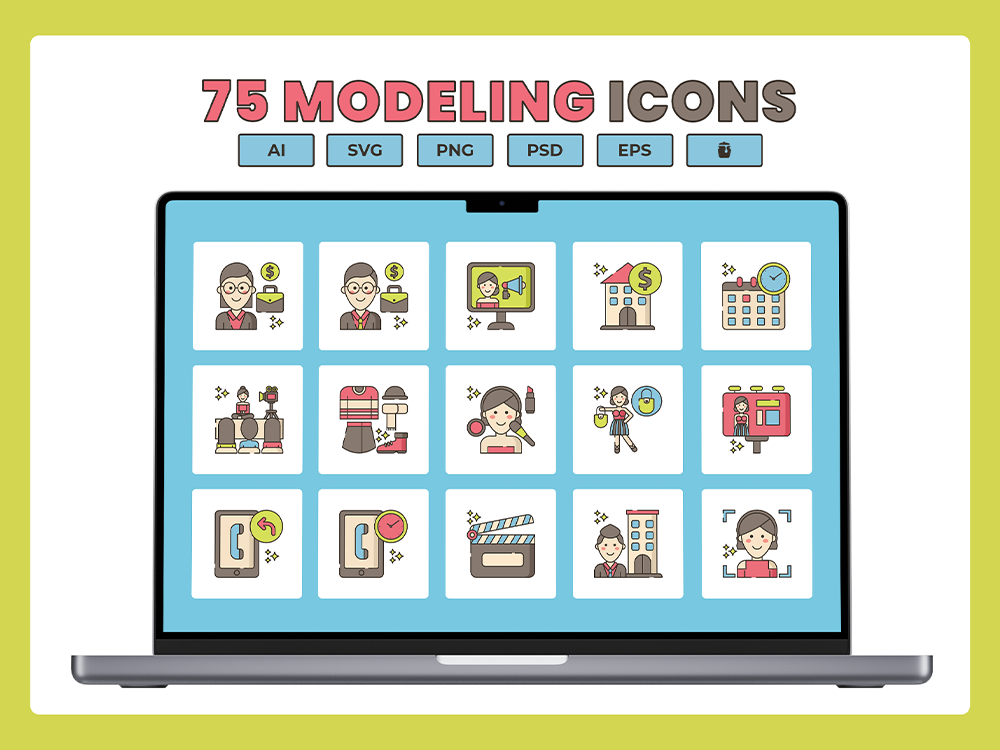 75 Talent Agency Icon Set Featured Image