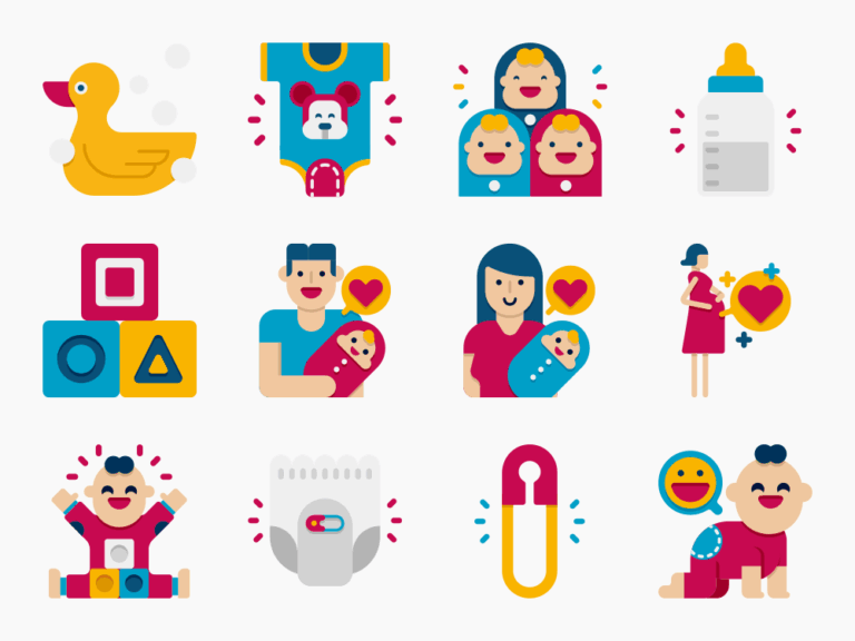80 Infant Care Icon Set Featured Image
