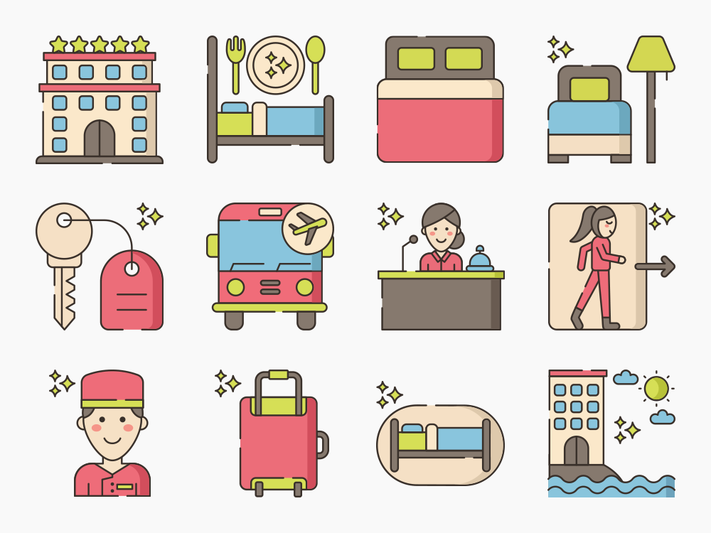 80 Hotel Management Icon Set Featured Image