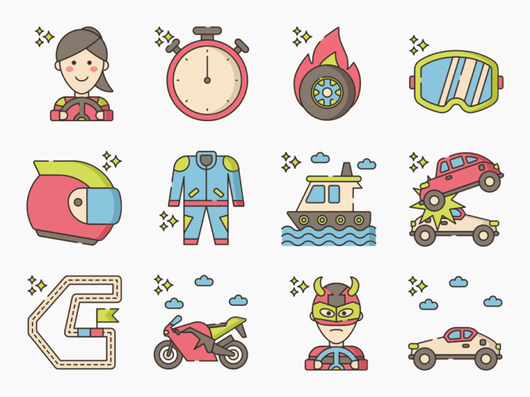 80 Rally Icon Set Featured Image