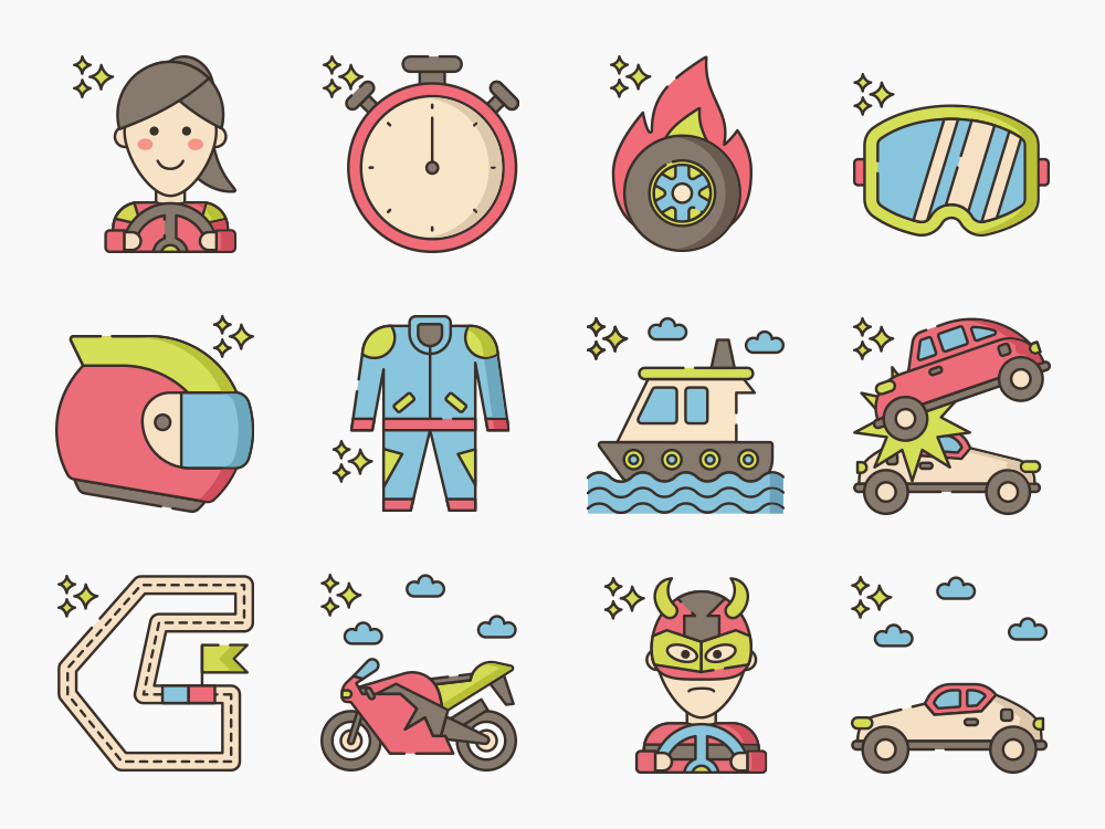 80 Rally Icon Set Featured Image