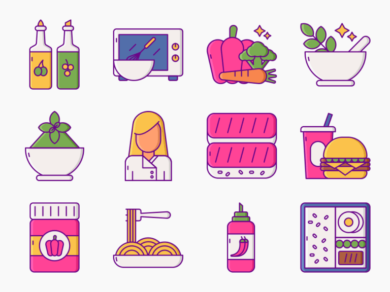 100 Food Love Icon Set Featured Image