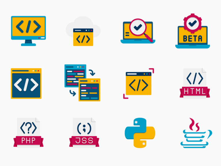 80 Computer Coding Icon Set Featured Image