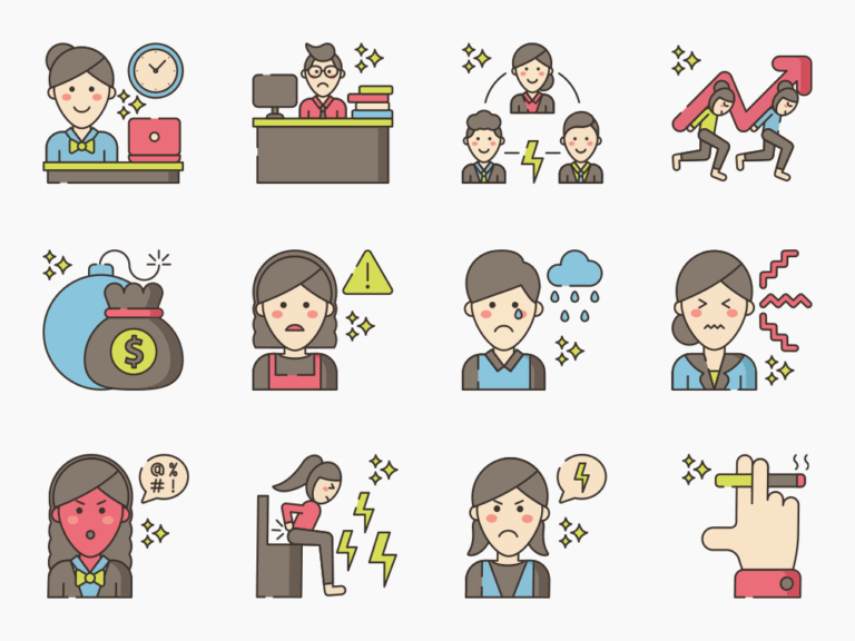 85 Burnout Icon Set Featured Image