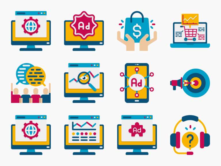 90 Internet Marketing Service Icon Set Feature Image
