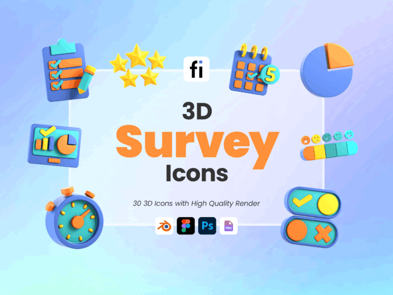 3D Survey Icon Set Featured Image