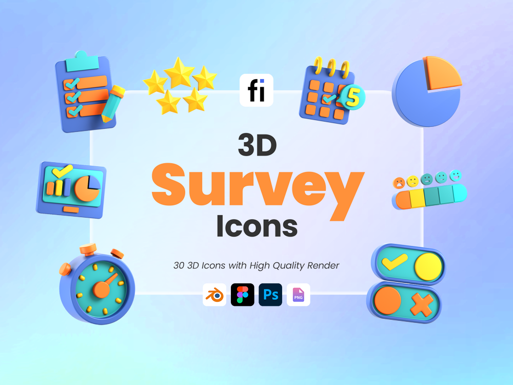 3D Survey Icon Set Featured Image