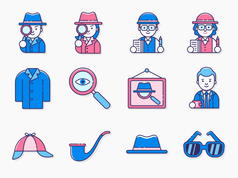 75 Private Investigator Icon Set Featured Image