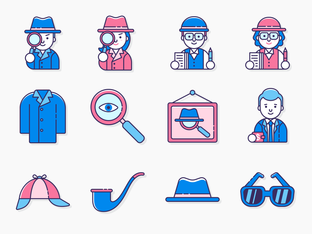 75 Private Investigator Icon Set Featured Image