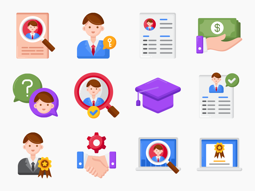 90 Recruitment and Hiring Icon Set Featured Image