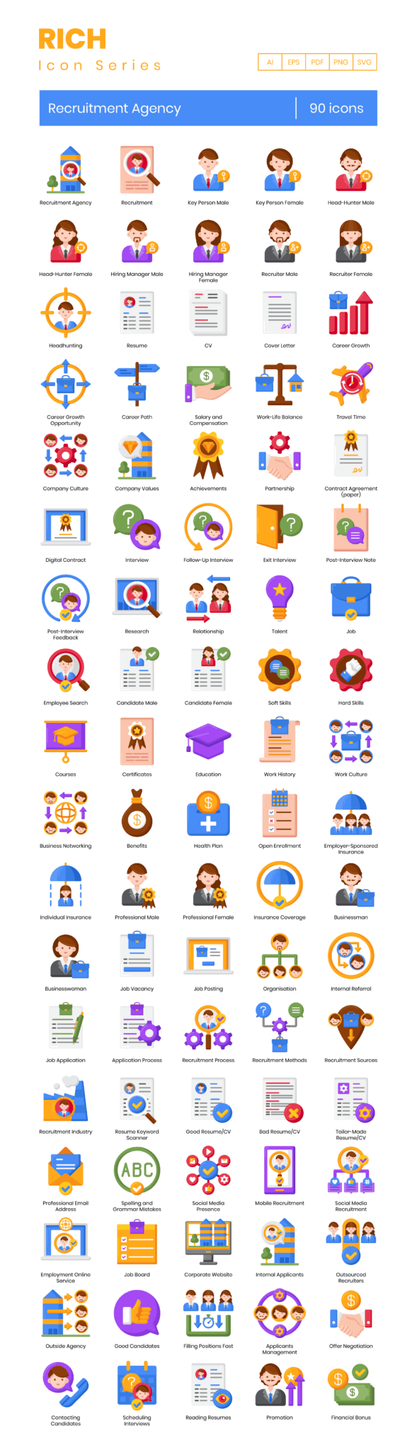 90 Recruitment and Hiring Icon - 90 Recruitment And Hiring Icons Full Preview 589x2048 