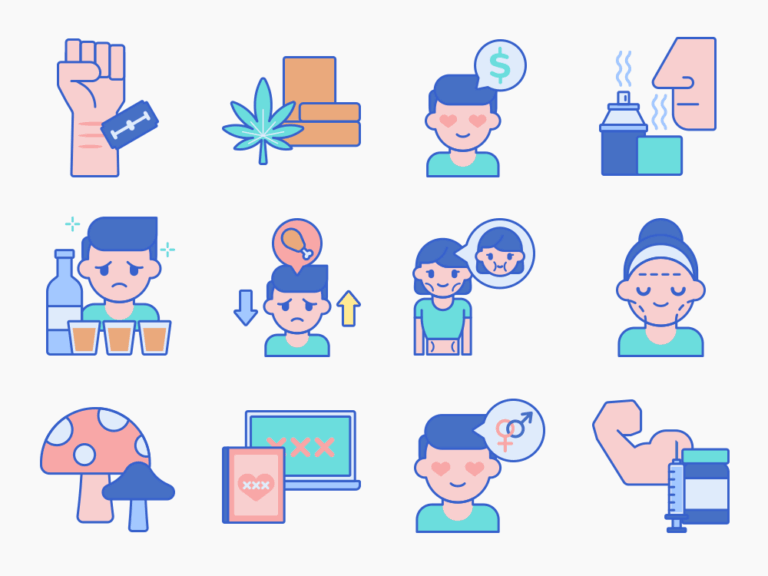 95 Dependence Icon Set Featured Image