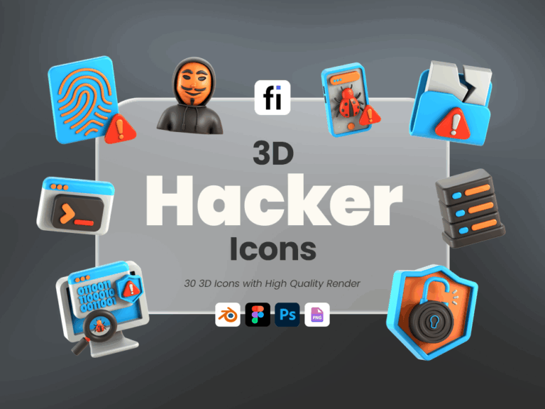 3D Hacker Icon Set Featured Image