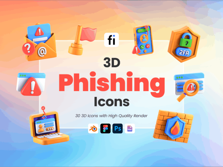 3D Phishing Icon Set Featured Image