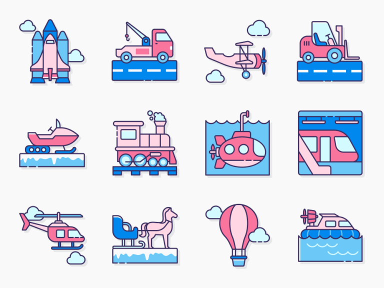 85 Mobility Icon Set Featured Image