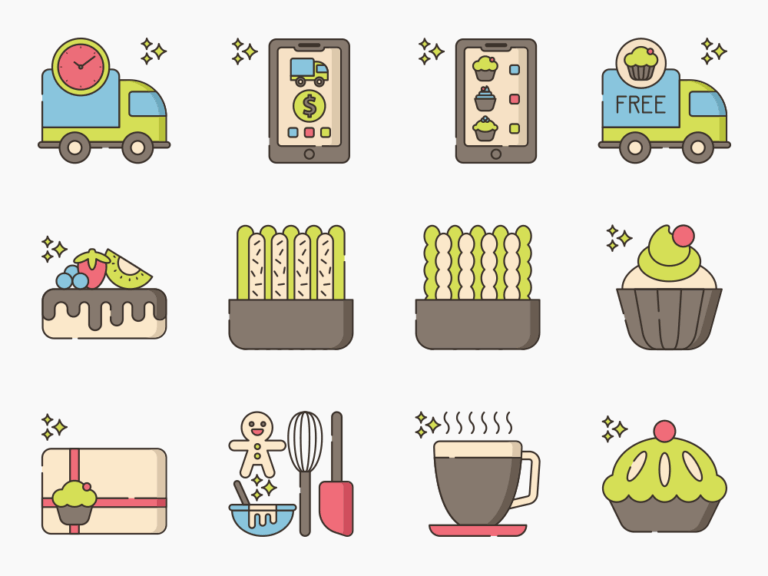 85 Patisserie Icon Set Featured Image