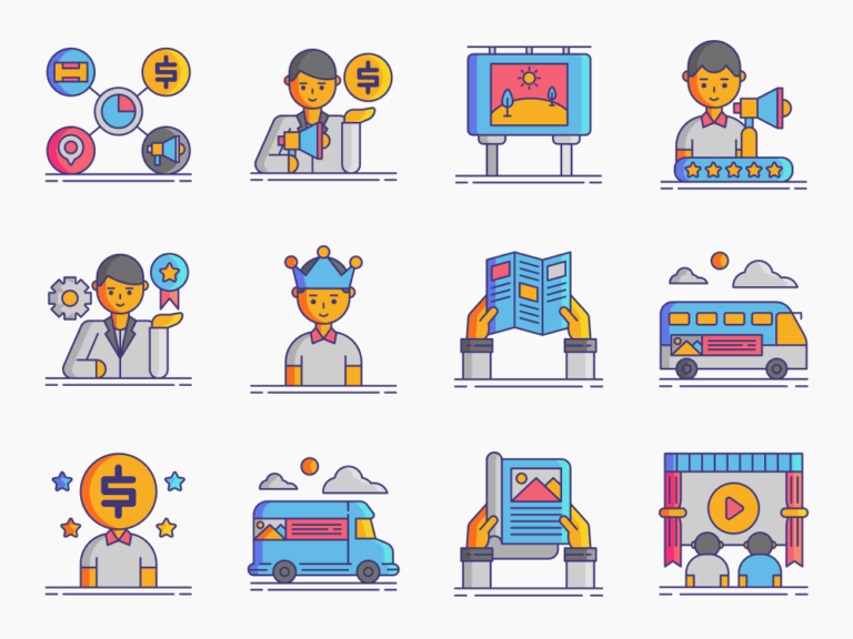 60 Traditional Marketing Icon Set Featured Image