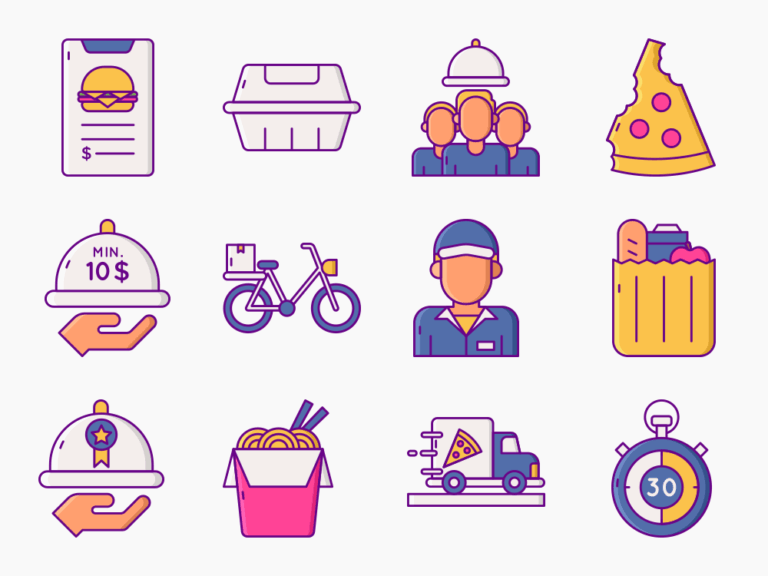 65 Meal Drop Icon Set Featured Image