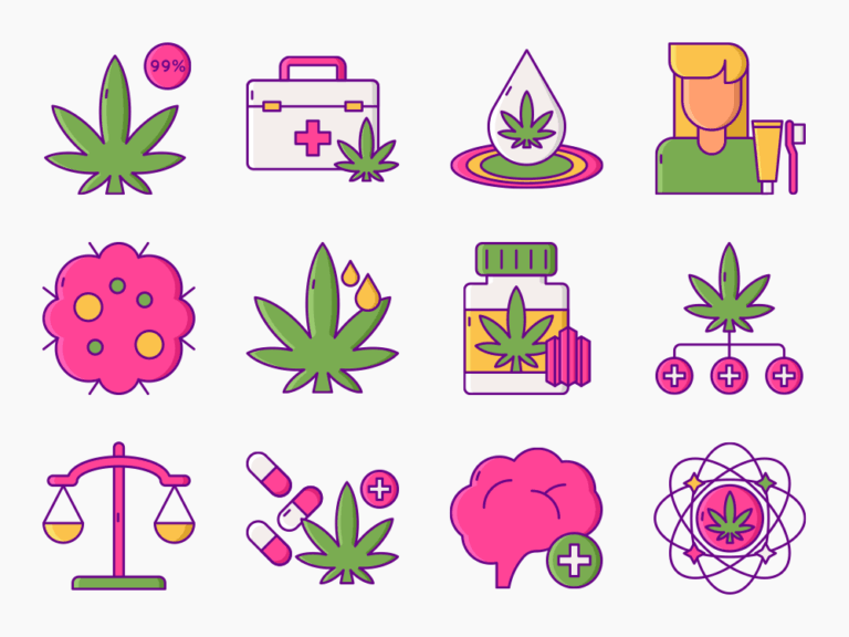 70 CBD Oil Icon Set Featured Image