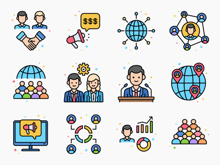 80 Public Relations Agency Icon Set Featured Image